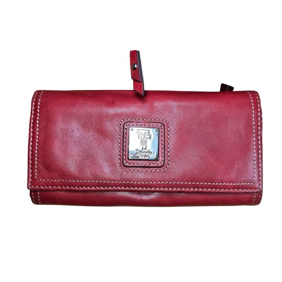 Tignanello Genuine Leather Purse Bag with Matching Wallet Soft Red Leather - Picture 4 of 11
